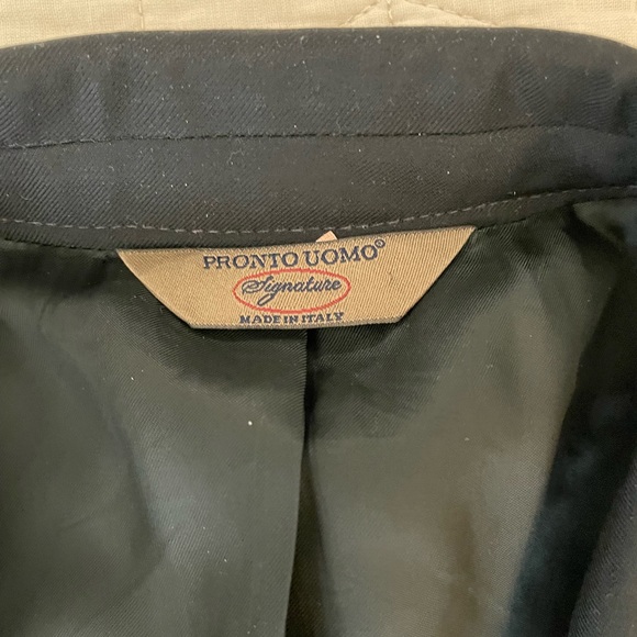 PRONTO UOMO Made in Italy Wool Notch Collar Slim Suit Jacket in black 42 R - Picture 3 of 7